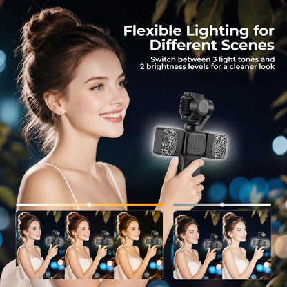 Magnetic Mini Fill Light Kit Compatible with DJI Osmo Pocket 3, Graffiti Dual Camera Lights, USB-C Rechargeable, 2500K-6500K, CRI 95+