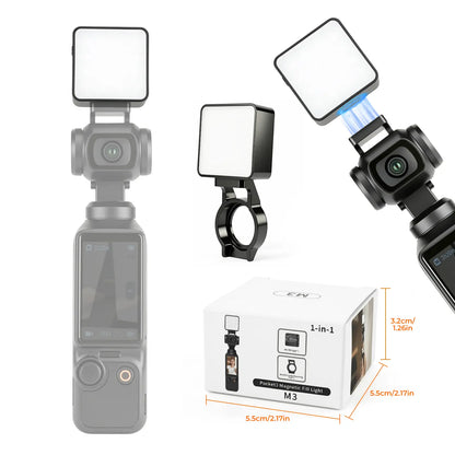 Magnetic Mini Fill Light Kit Compatible with DJI Osmo Pocket 3, Graffiti Dual Camera Lights, USB-C Rechargeable, 2500K-6500K, CRI 95+