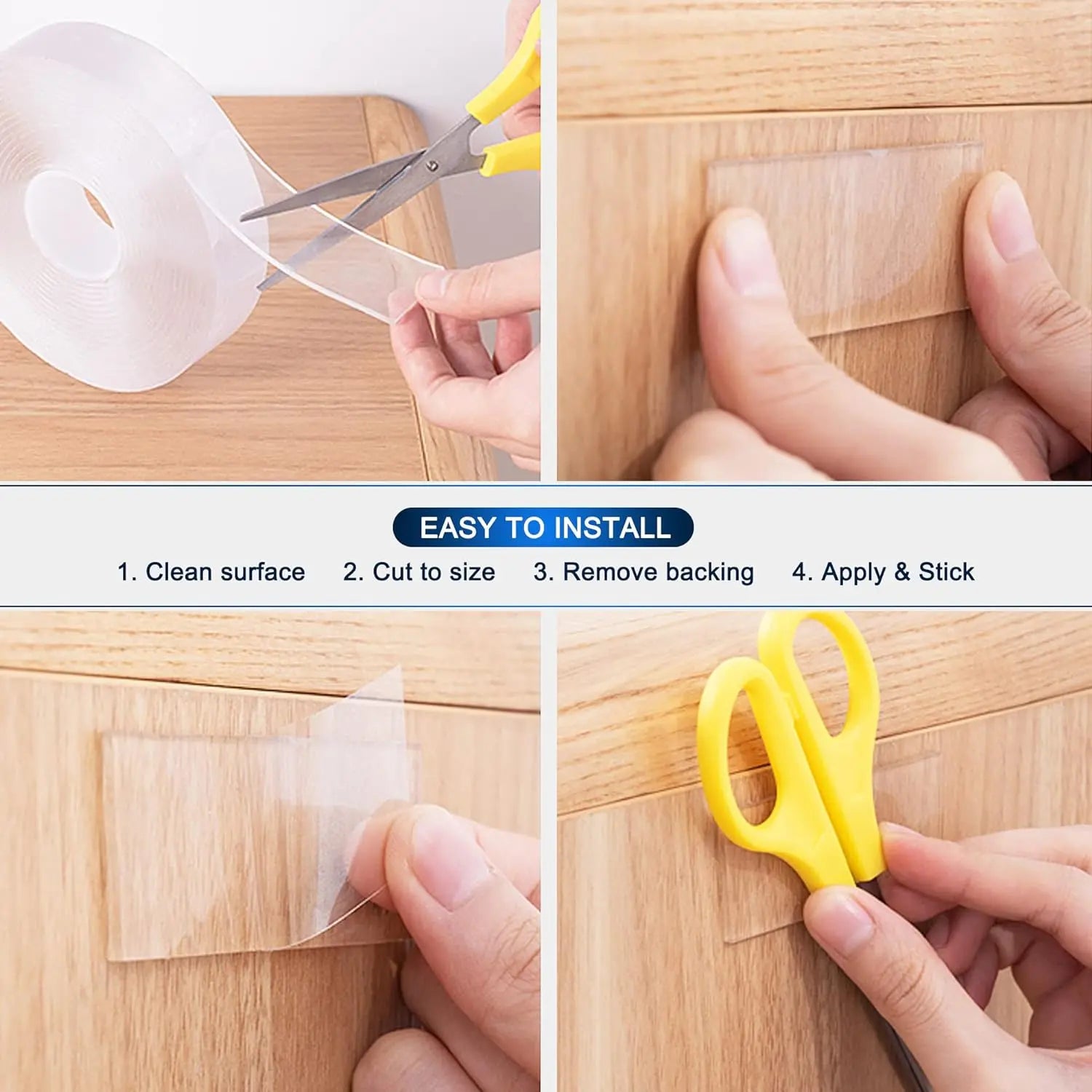 Heavy Duty(9.85Ft), Nano Double Sided Adhesive Tape, Clear Mounting Tape Picture Hanging Adhesive Strips. Double Sided Tape Heavy Duty(9.85Ft), Nano Double Sided Adhesive Tape, Clear Mounting Tape Picture Hanging Adhesive Strips.