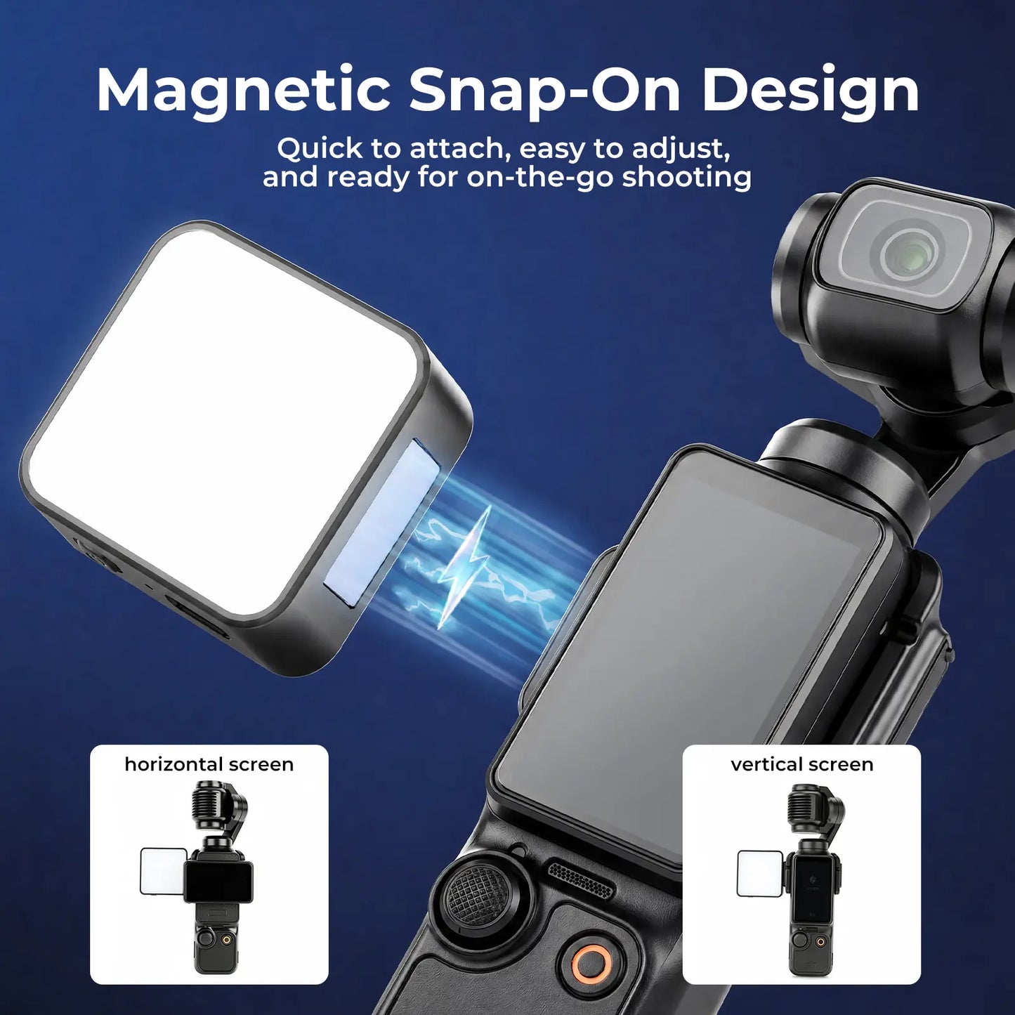 Magnetic Mini Fill Light Kit Compatible with DJI Osmo Pocket 3, Graffiti Dual Camera Lights, USB-C Rechargeable, 2500K-6500K, CRI 95+