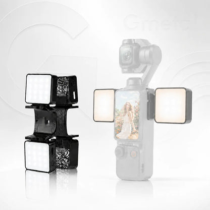 Magnetic Mini Fill Light Kit Compatible with DJI Osmo Pocket 3, Graffiti Dual Camera Lights, USB-C Rechargeable, 2500K-6500K, CRI 95+